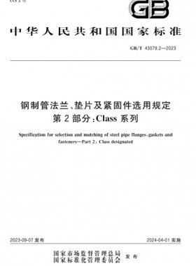 鋼制管法蘭、墊片及緊固件選用規(guī)定 第2部分：Class系列國標(biāo)/T 43079.2-2023